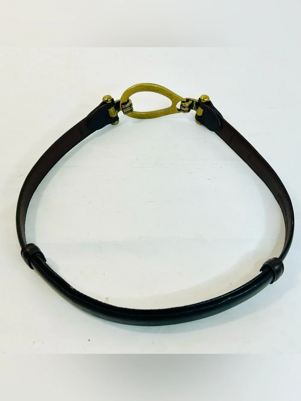 Vintage Van Heusen Brown Genuine Leather Expandable Belt 20160-1 SIZE M/L